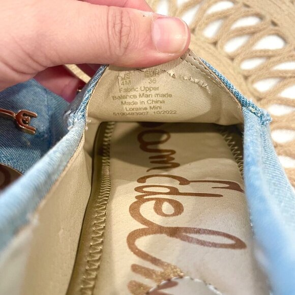Sam Edelman Loraine Mini Denim Flat Loafers Size 4 - Picture 12 of 12